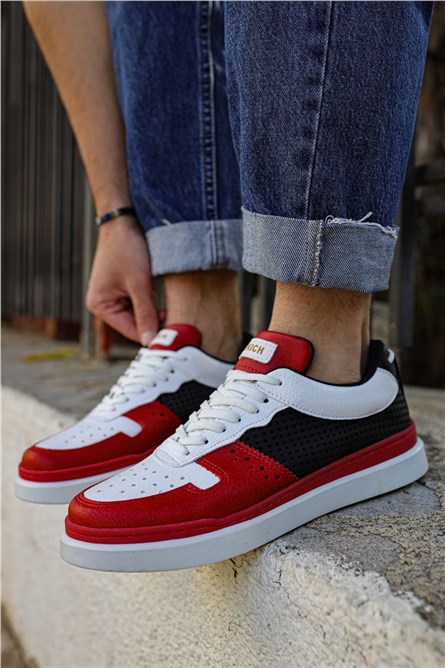 Sapatos masculinos Chekich CH109 - vermelho com branco #359647