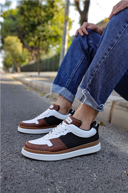 Sapatos masculinos Chekich CH109 - Branco com Taba #359650