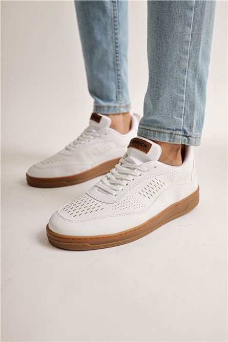 Sapatos masculinos Chekich CH157 com cordões - Branco #362127