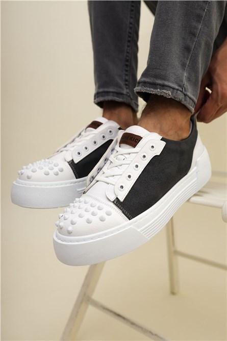 Sapatos masculinos Chekich CH167 - Branco com cáqui #359714