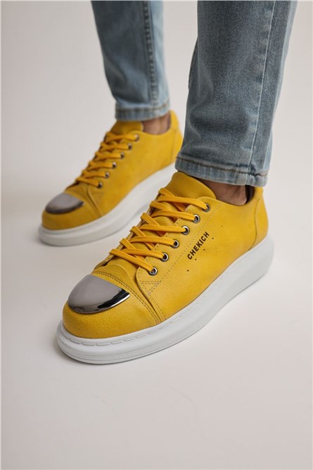 Sapatos unissex Chekich com cadarços CH175 - Amarelo #362129