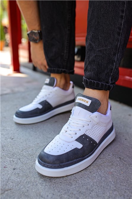 Sapatos Masculinos Chekich CH201 - Branco com Antracite #359758