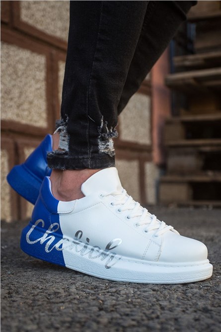 Sapatos Unissex Chekich CH254 - Branco com Azul #359806