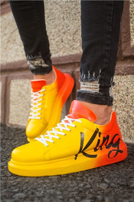 Sapatos unissex Chekich com cadarços CH254 - Amarelo-Laranja #359807