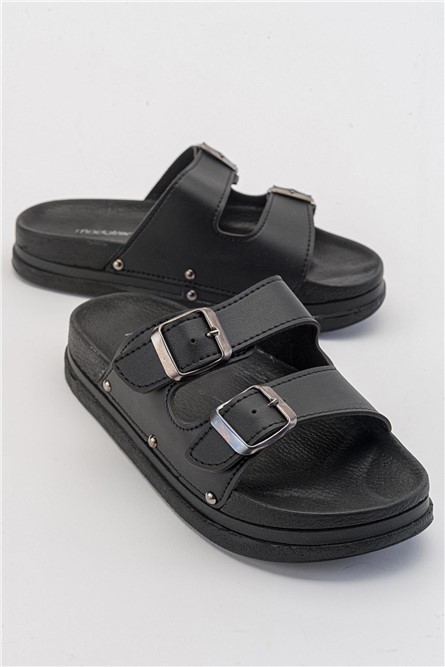 Chinelos Casuais Femininos - Pretos #381880