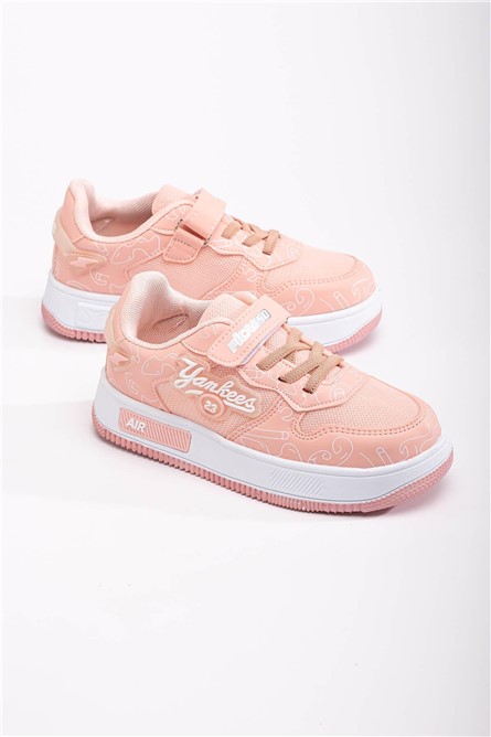 Calçado desportivo infantil com fecho de velcro - Cor pó #370837