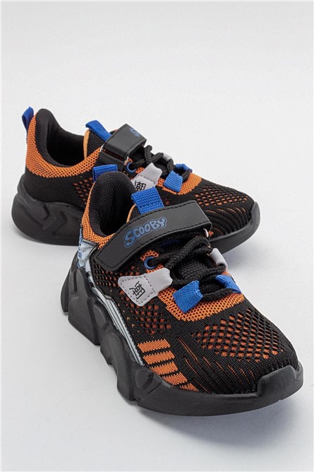 Calçados esportivos infantis com fecho de velcro - preto #382785