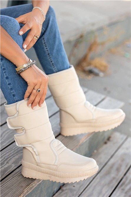 Botas de Neve Femininas - Bege Claro #358787