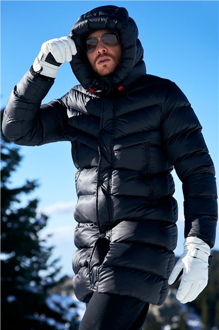 Giacca lunga antivento impermeabile da uomo UDK-001 - Blu navy #408169