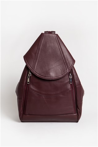 DERİCLUB Bolsa de couro genuíno 2053 - Bordeaux #324553