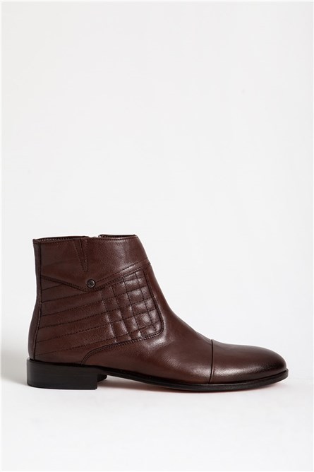 Botas Masculinas de Couro Genuíno 2247 - Marrom #318136