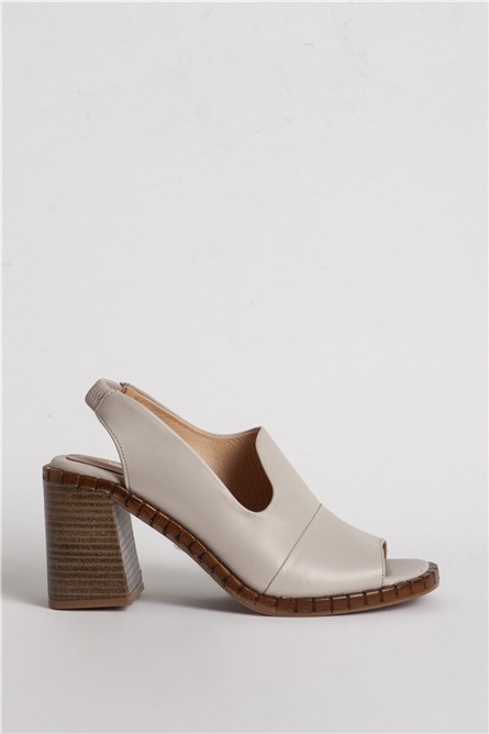 DERİCLUB 41002 Hakiki Deri Kadın Topuklu Sandalet  #331983