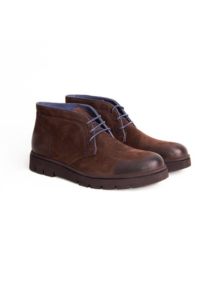 Botas Masculinas de Couro Genuíno 6820/1 - Marrom #317483