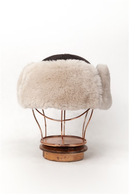 Chapéu masculino feito de couro natural e rabiscos naturais - Marrom-Vison #369882