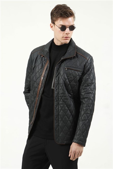 Cappotto Uomo vera pelle - Nero #317607