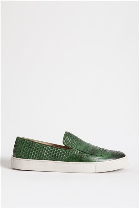 Sapatos masculinos de couro genuíno - Verde #318540