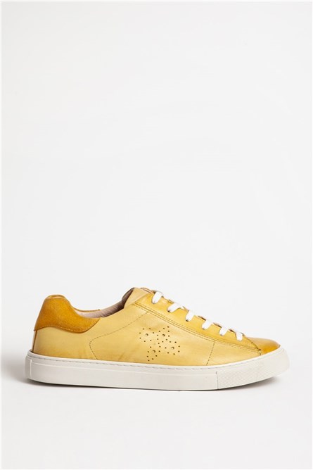 Sapatos masculinos de couro genuíno - Amarelo #318563