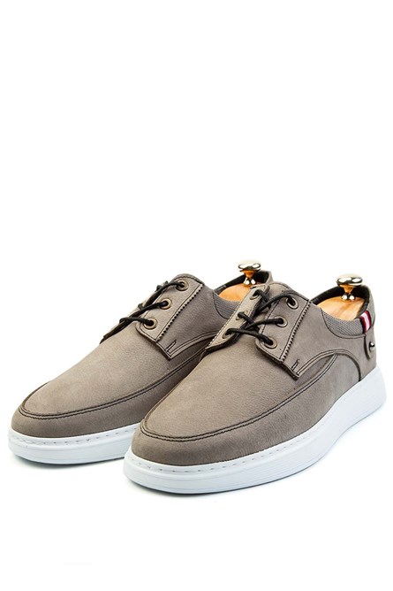 Sapatos masculinos de couro genuíno Ducavelli Daily - cinza 308224