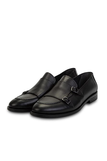 Ducavelli Sapatos masculinos duplos de couro genuíno  - pretos 308277