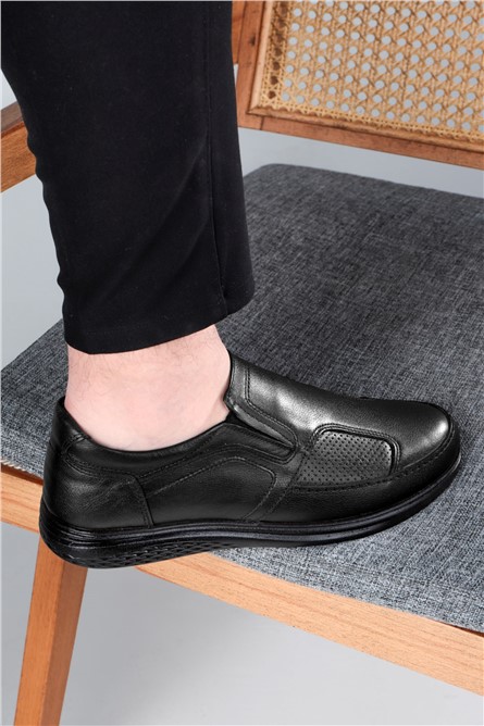 Sapatos casuais masculinos de couro genuíno Ducavelli - Preto #381617