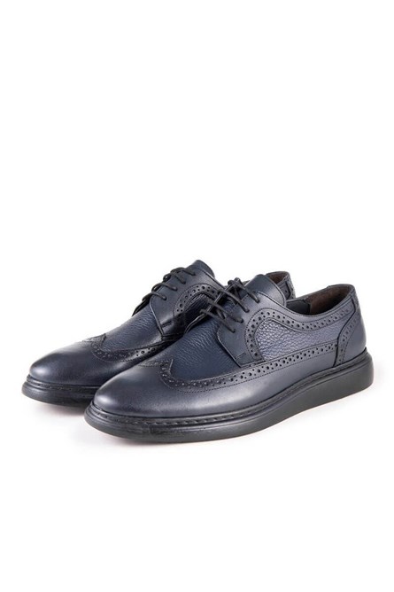 Sapatos masculinos de couro legítimo Ducavelli Lusso - Azul Escuro #358108