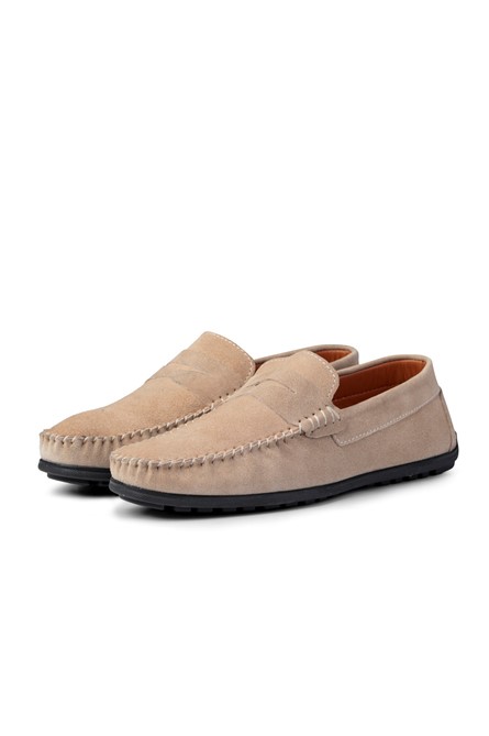 Mocassins masculinos de camurça natural Ducavelli - bege #381619