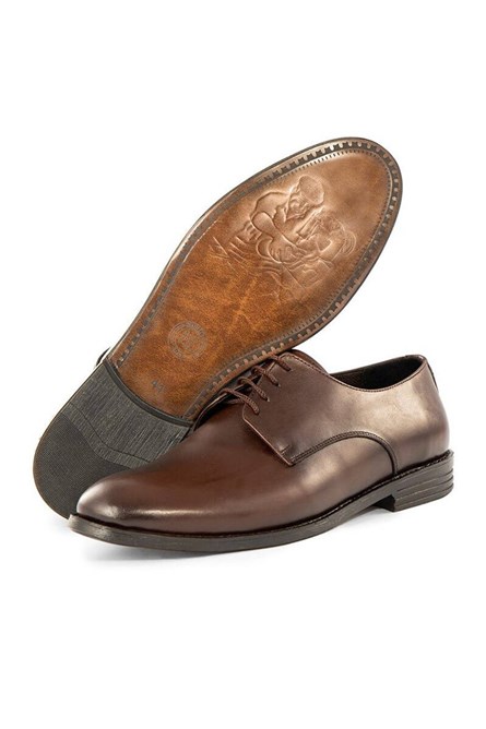 Sapatos formais masculinos de couro genuíno Ducavelli - Marrom Escuro #334613
