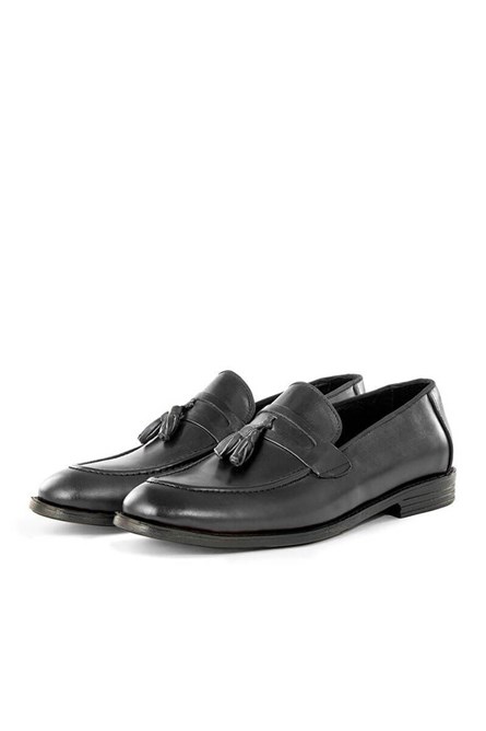 Sapatos masculinos de couro genuíno Ducavelli Quaste - Preto #334360