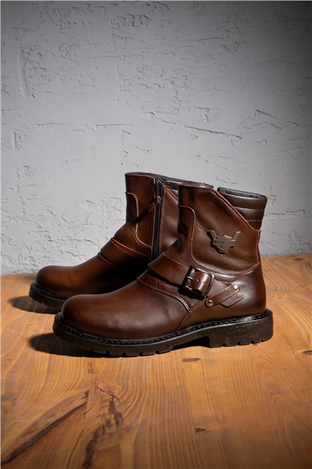Botas masculinas de couro genuíno Ducavelli - Marrom #363750