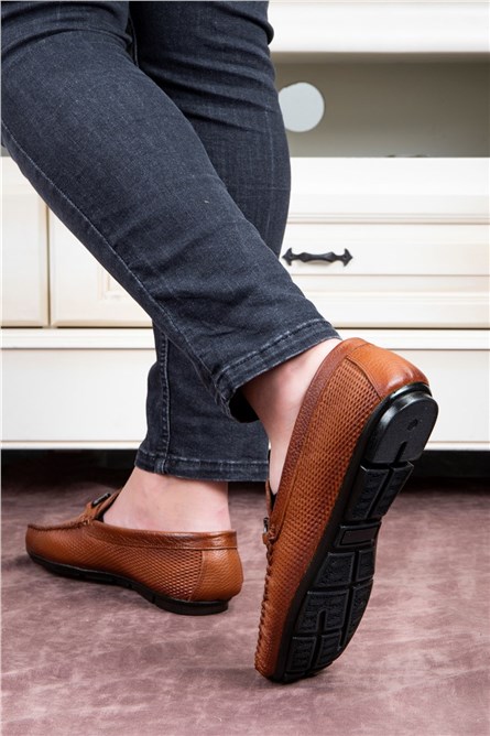 Sapatos masculinos de couro genuíno Ducavelli - Taba #333208