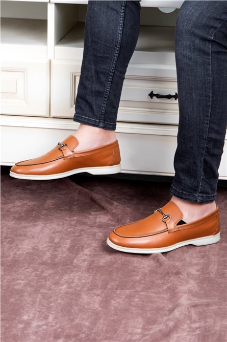 Sapatos masculinos de couro genuíno Ducavelli - Taba #333226