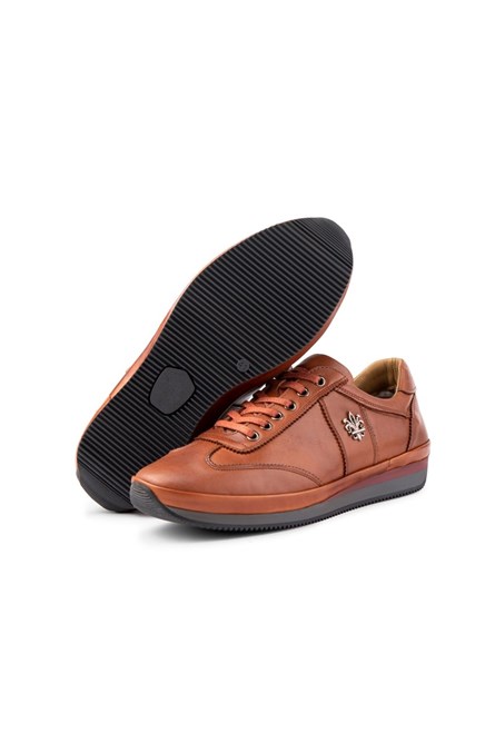 Sapatos casuais masculinos de couro genuíno Ducavelli - Marrom claro #363802