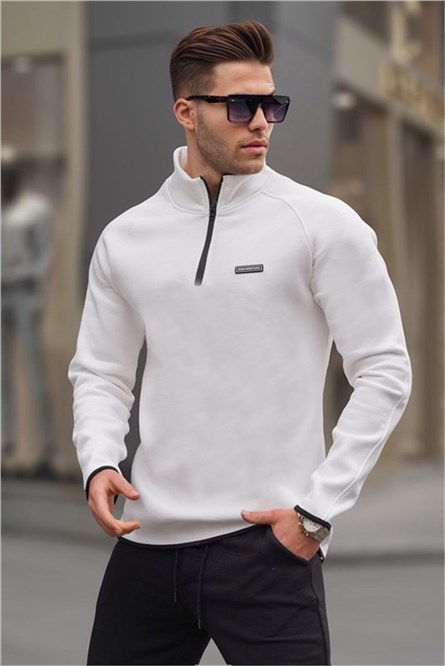 Moletom Masculino com  Ziper na gola 6030 - Cru #362884