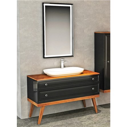 Emart Viola fürdőszobai szekrény 120 cm - fekete-dió #356718