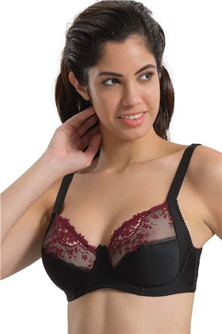 Sutiã Feminino 136 - Preto com Vermelho #312659