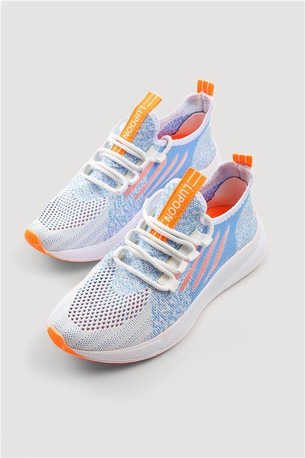 Calçados Esportivos Masculinos - Branco com Laranja #331346