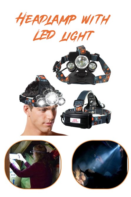 Headlamp with LED light - Black 20210835800