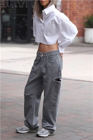 Calça Jeans Feminina MG1560 - Cinza Fumo #357957