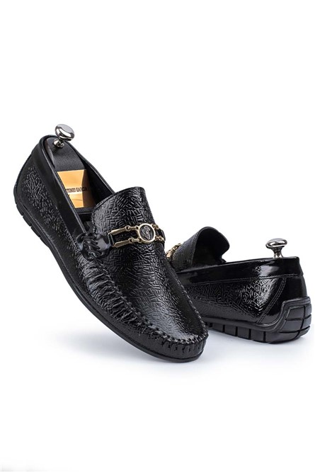Mocassins masculinos de couro genuíno ALEXANDER GARCIA - Preto 20230321070