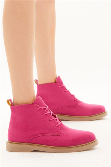Botas Femininas de Camurça - Rosa Choque #401004