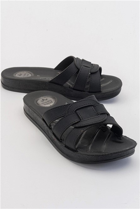 Chinelos Casuais Femininos - Pretos #381831