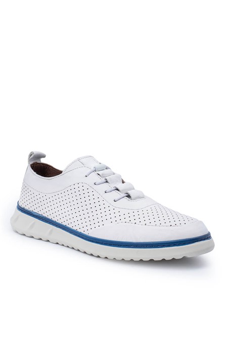 ALEXANDER GARCIA Sapatos casuais masculinos de couro genuíno - Branco 20230321094