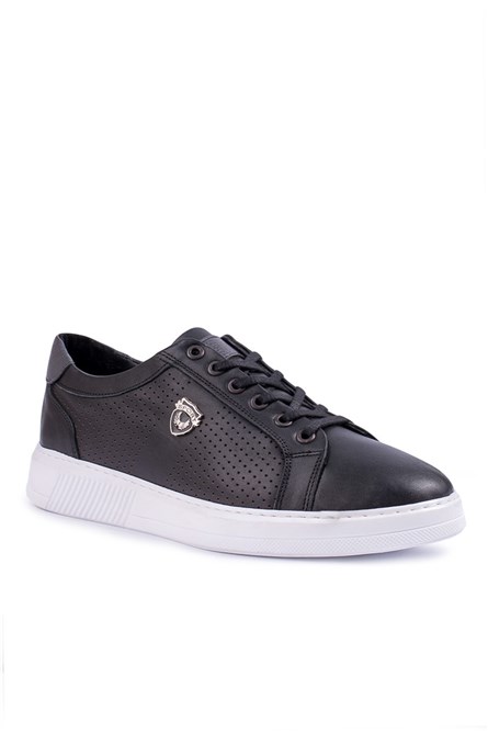 Sapatos masculinos de couro genuíno GPC POLO - Preto 20210835301