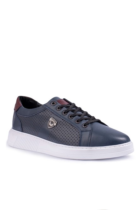 Sapatos masculinos de couro genuíno GPC POLO - Azul escuro 20210835300
