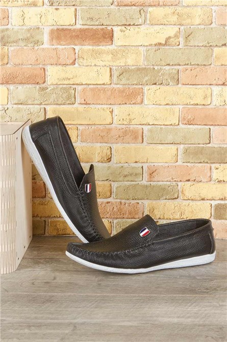 GPC Mocassins masculinos de couro genuíno  - pretos #9979113