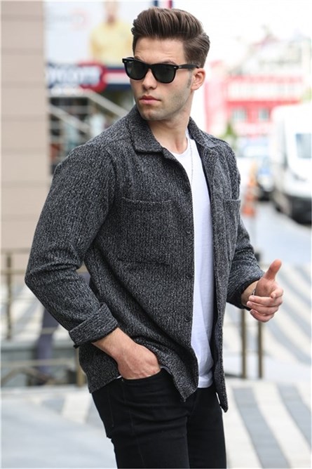 Camisa Masculina Regular Fit 5557 - Cinza Escuro #358401