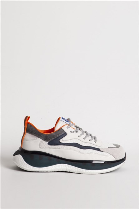 Sapatos casuais masculinos GUJA 511 - Branco com Laranja #361594