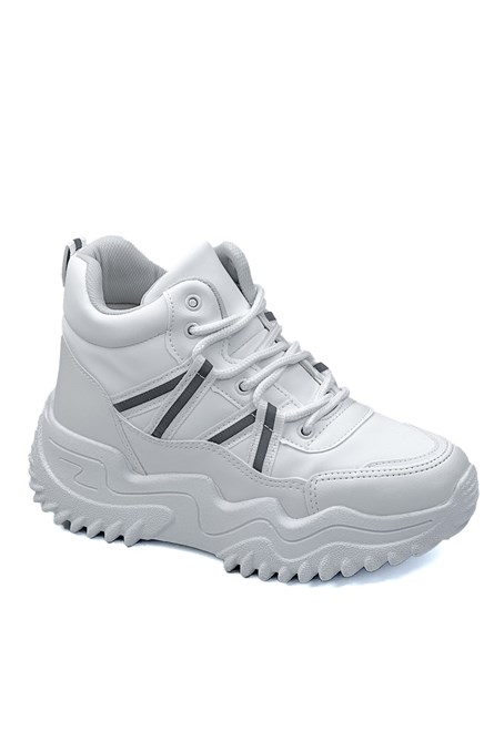 Botas femininas com sola grossa 205 - brancas #403382