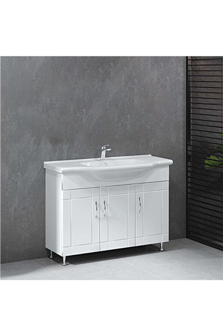 Armário Denko Deniz com pia 100 cm - Branco #338528