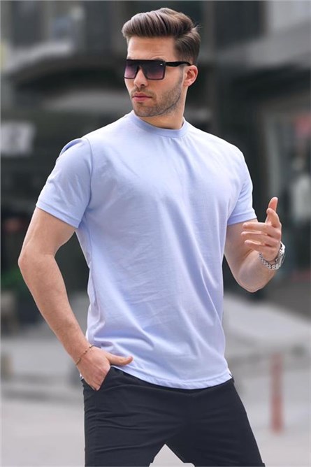 Camiseta Masculina Regular Fit 6131 - Azul Claro #395162